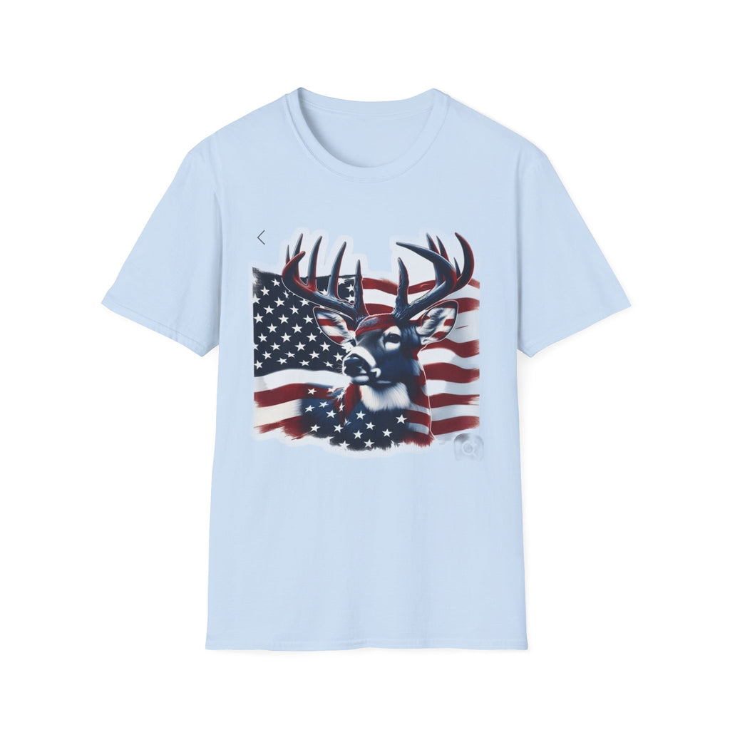 Patriotic Deer T-Shirt — American Flag Buck Graphic Tee