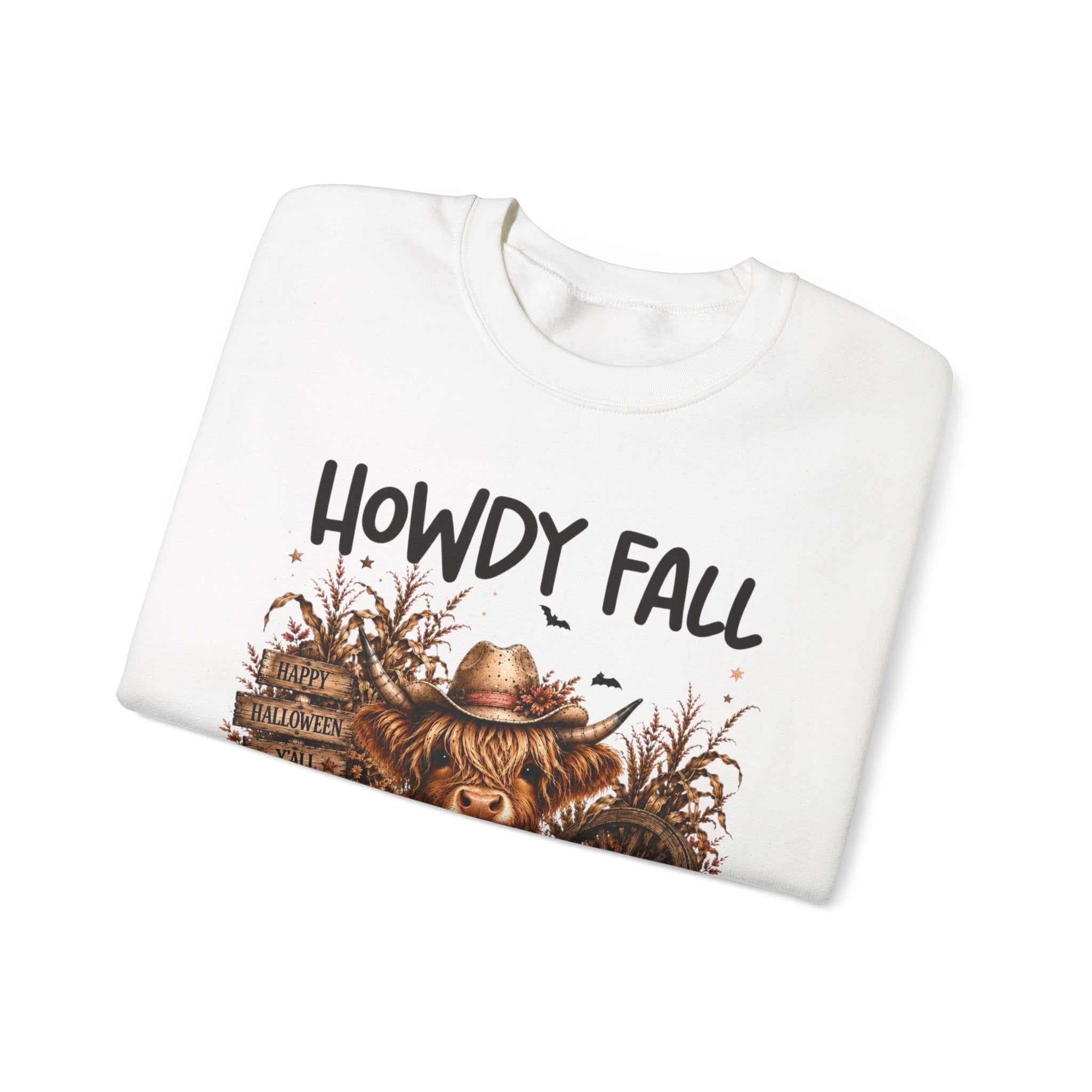 Howdy Fall Cowgirl Sweatshirt – Autumn Pumpkin Farm Graphic Crewneck