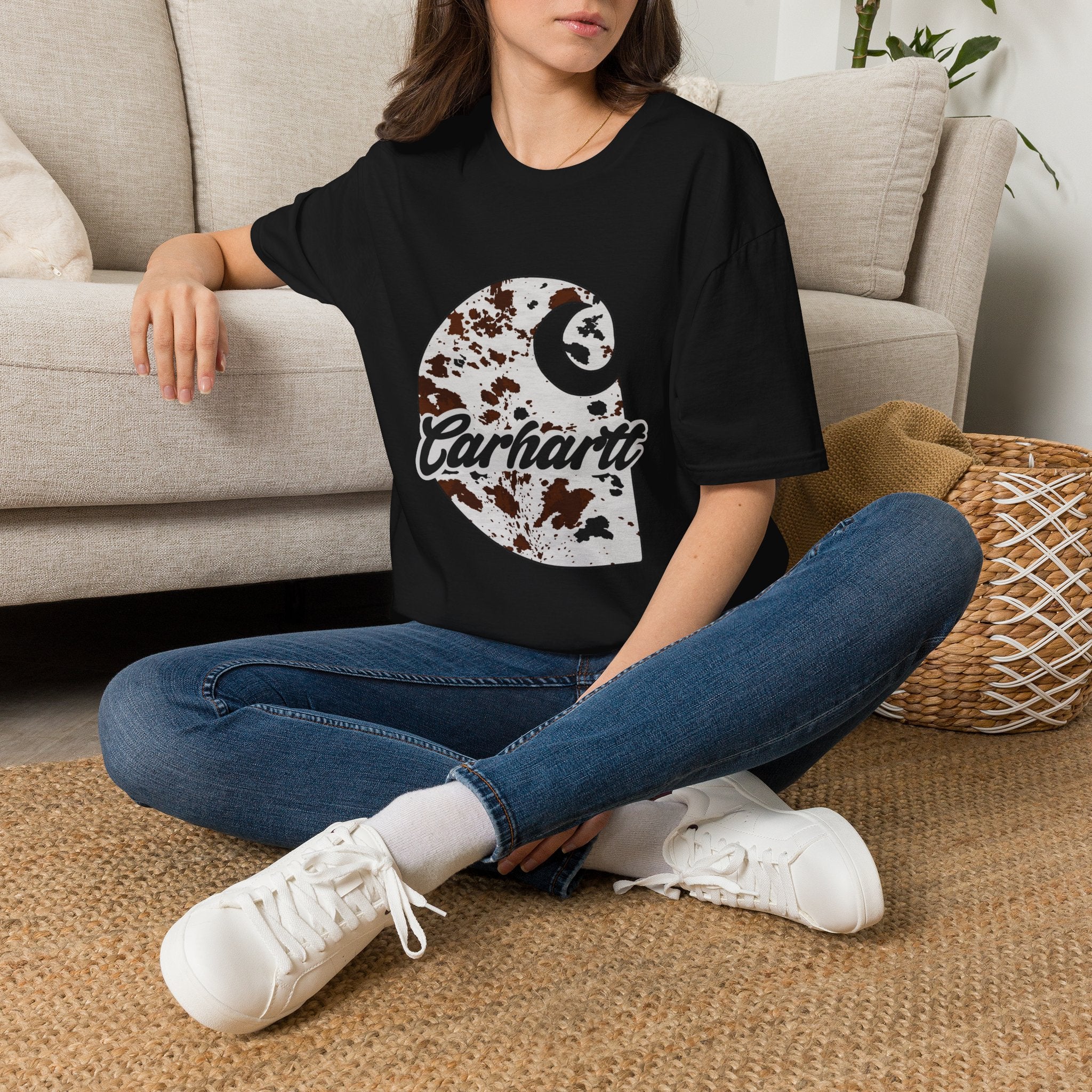 Cow Print Carhartt Logo T-Shirt