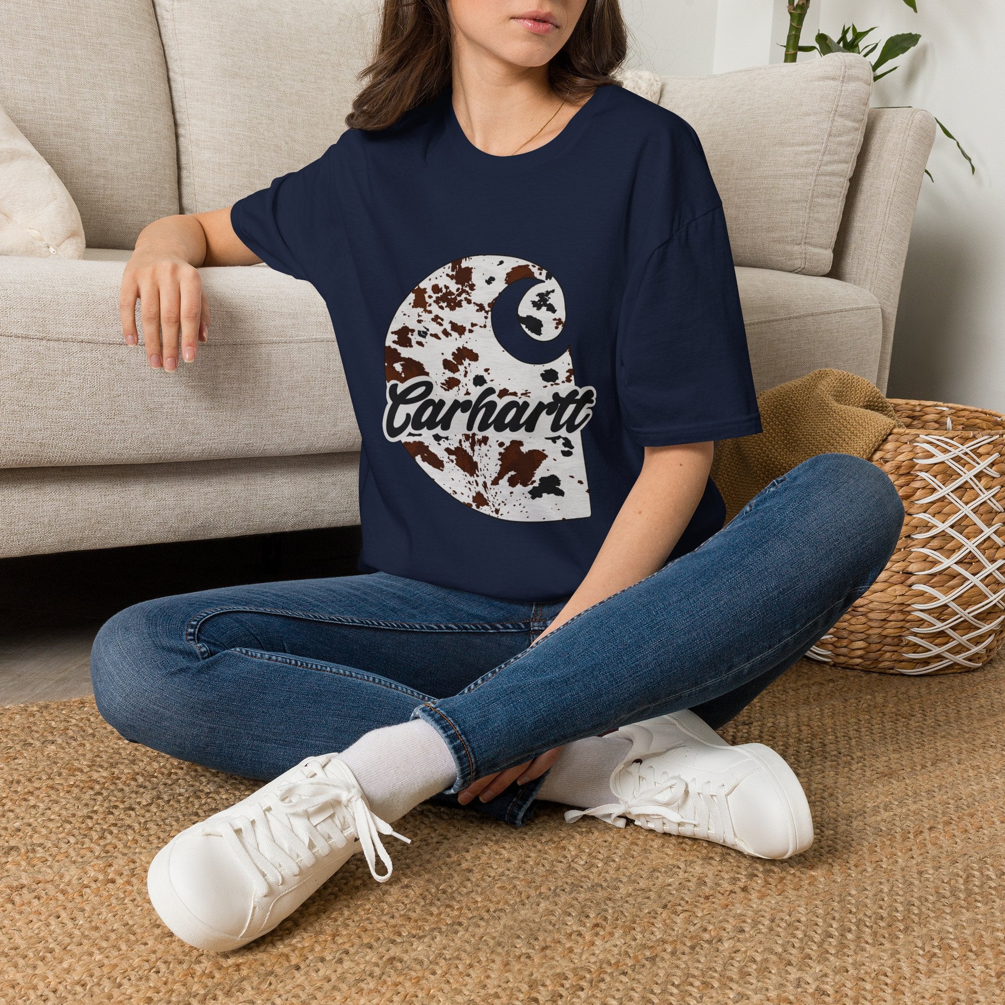 Cow Print Carhartt Logo T-Shirt