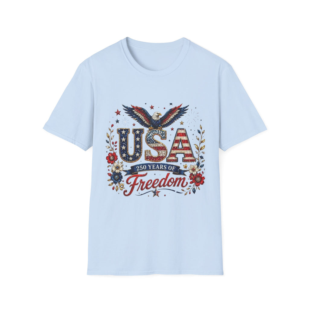 USA Freedom T-Shirt — Patriotic Eagle & American Flag Design
