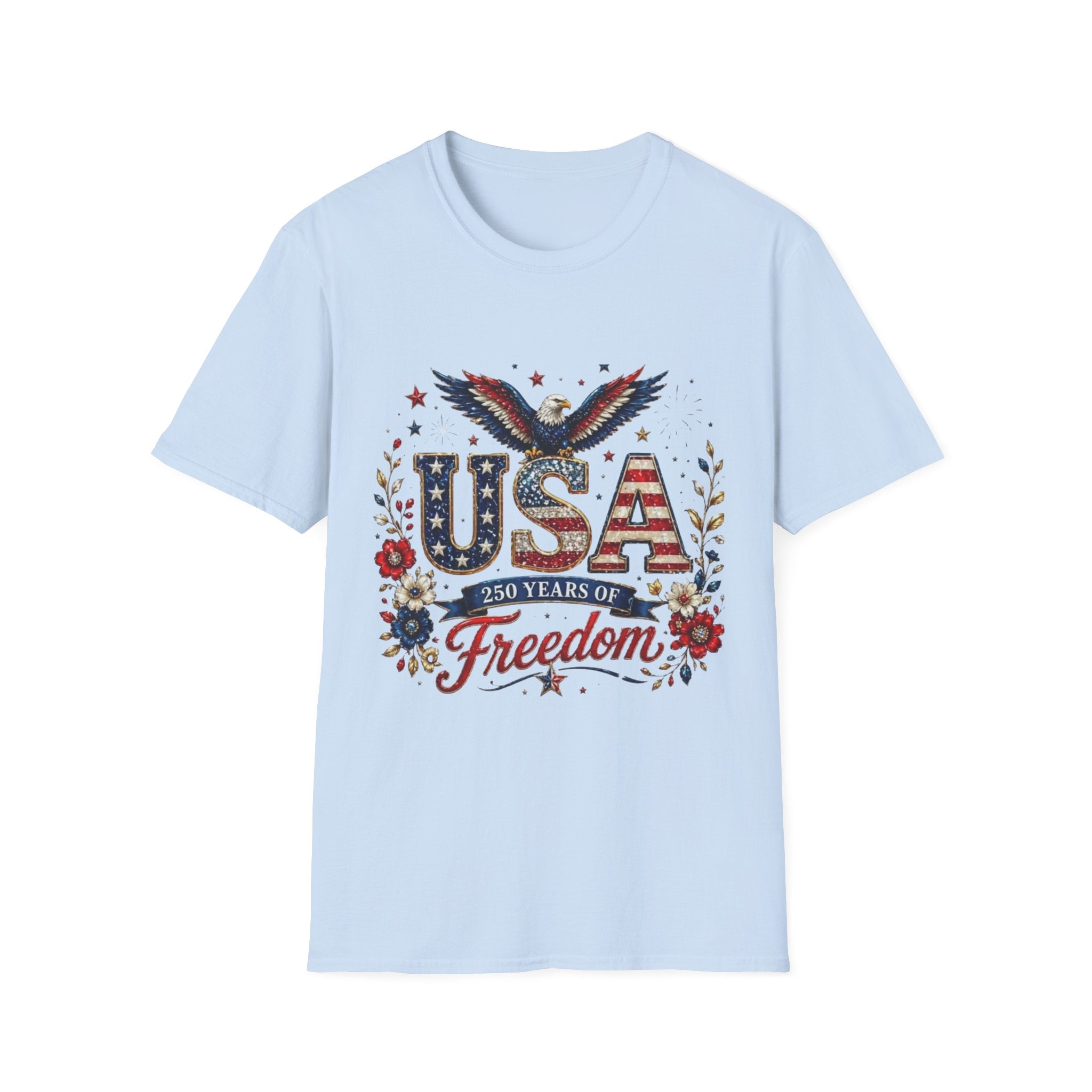 USA Freedom T-Shirt — Patriotic Eagle & American Flag Design