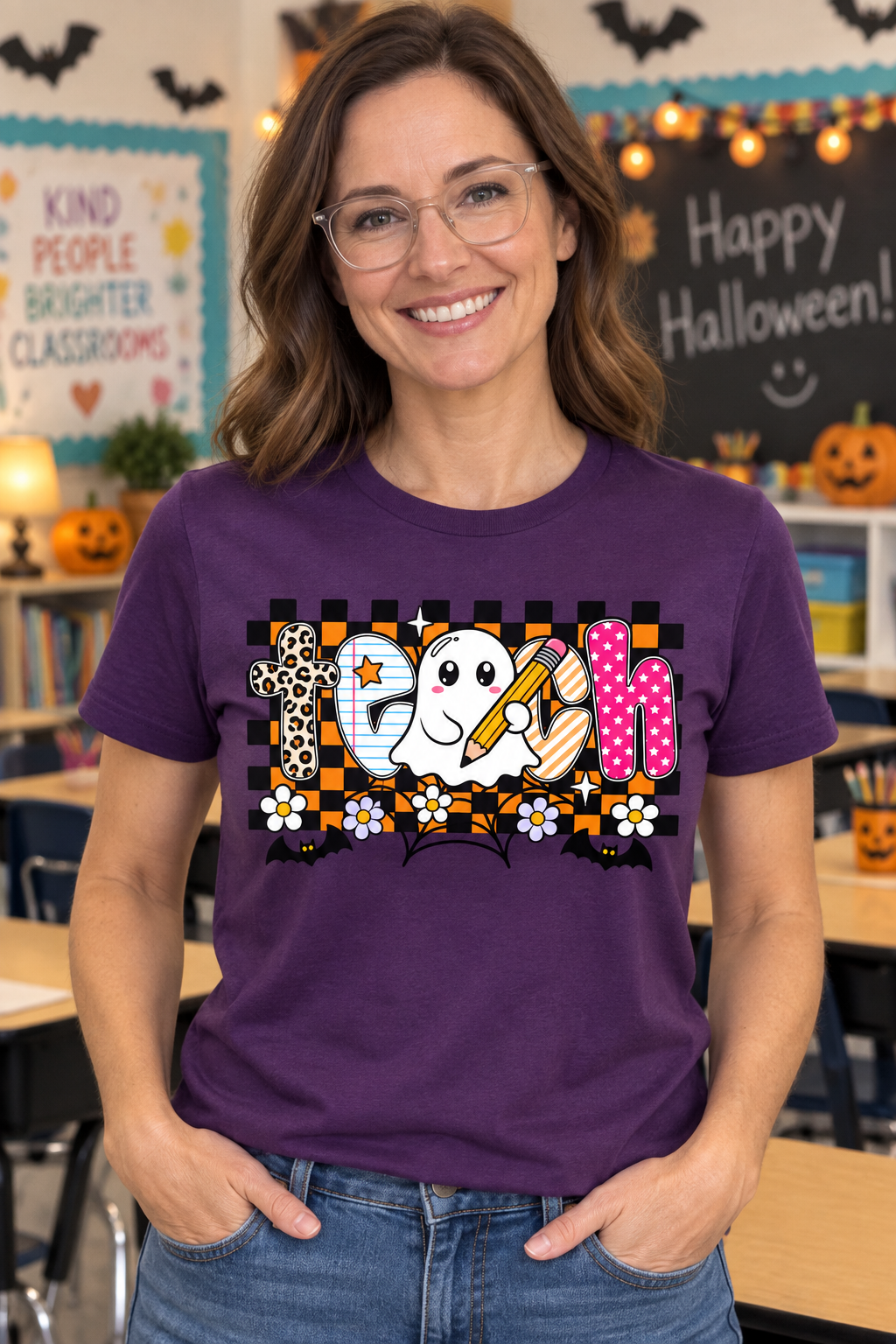 Spooky Teach teacher Halloween graphic tee