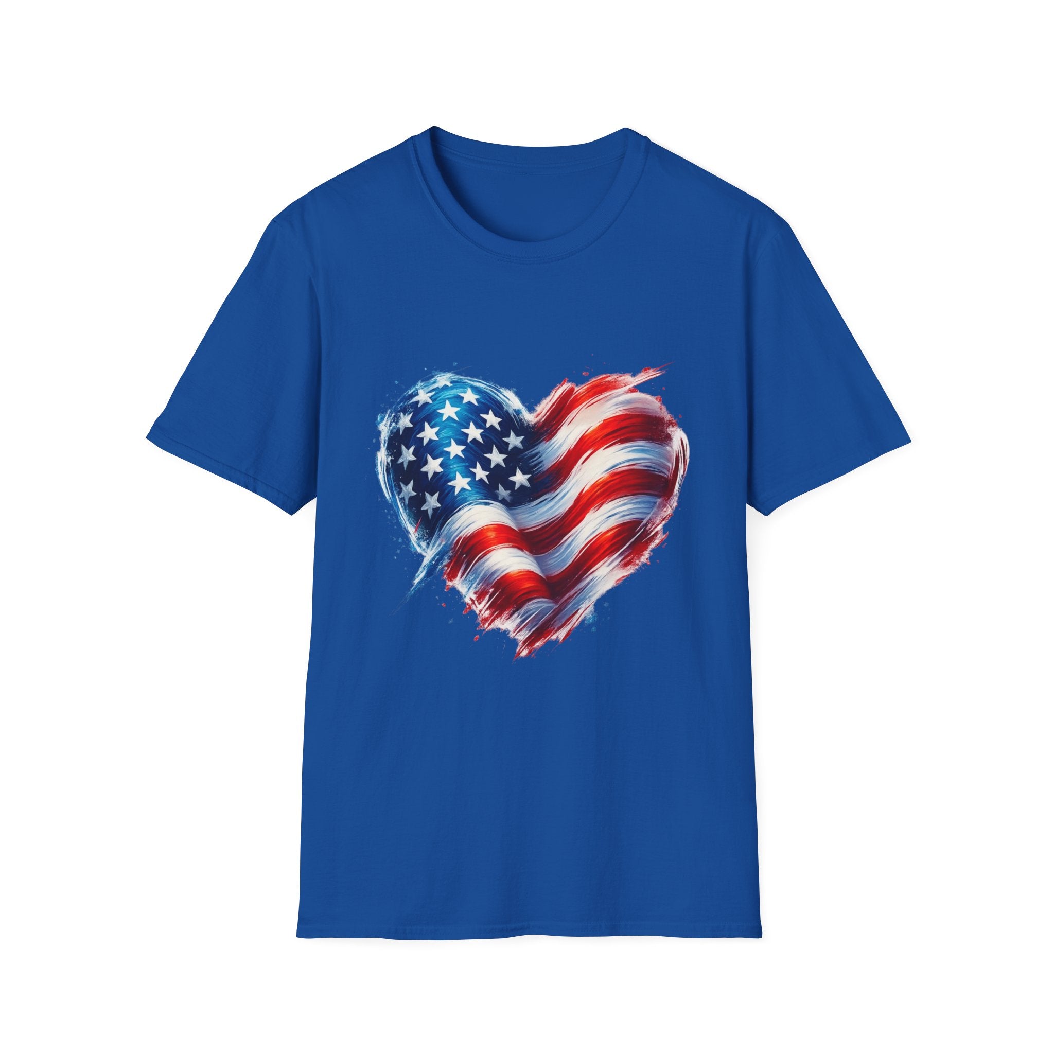 American Flag Heart T-Shirt — Patriotic USA Stars & Stripes Tee for 4th of July