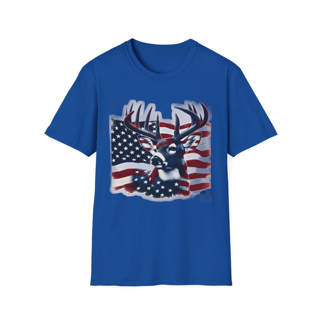 Patriotic Deer T-Shirt — American Flag Buck Graphic Tee