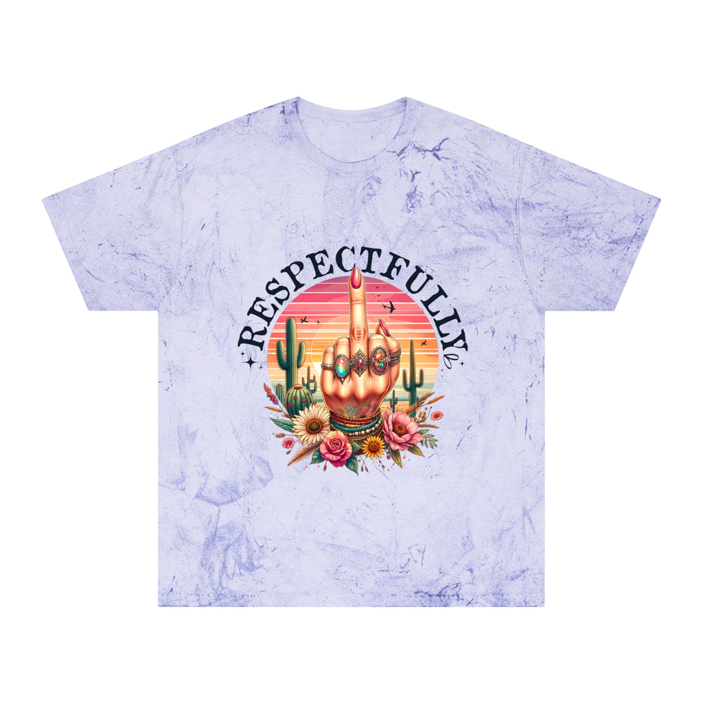 Respectfully Middle Finger T-Shirt — Retro Desert Graphic Tee
