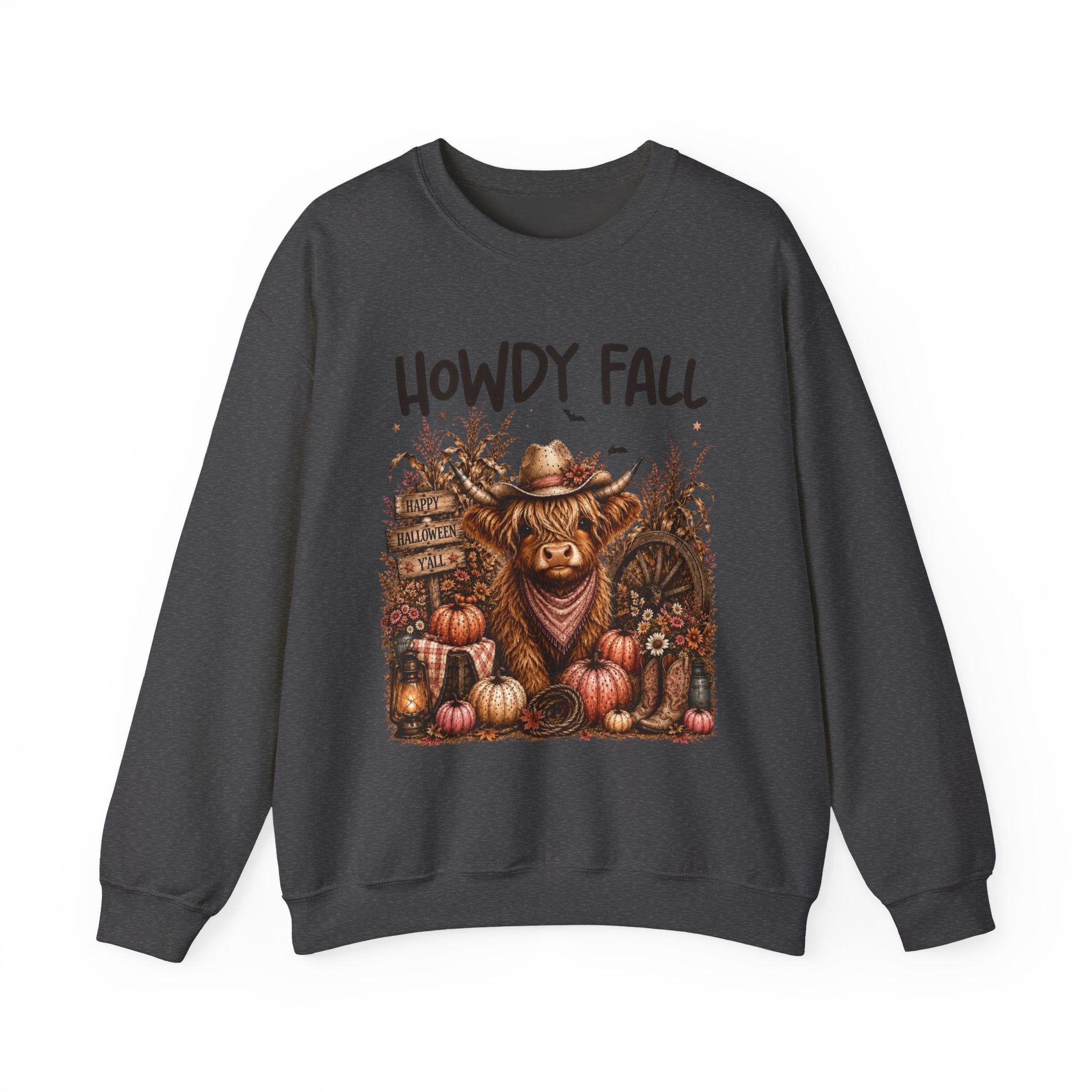 Howdy Fall Cowgirl Sweatshirt – Autumn Pumpkin Farm Graphic Crewneck