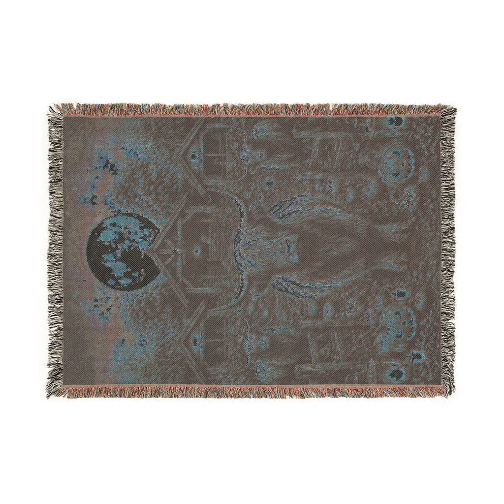 Highland cow halloween Throw Blanket — Norse Moonlight Tapestry
