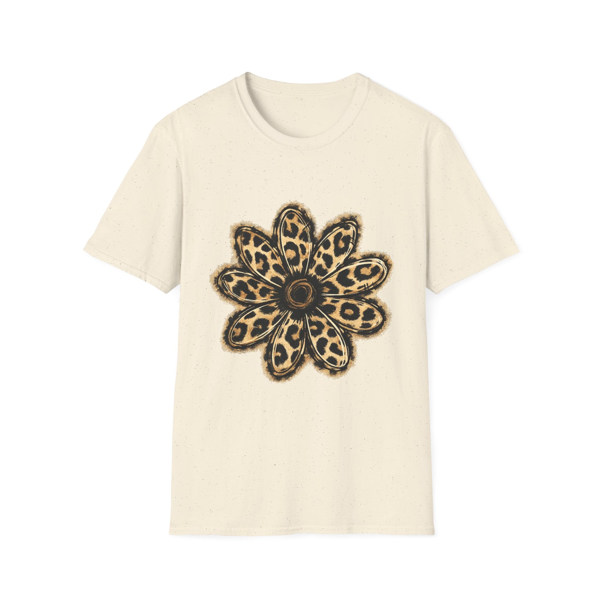 Leopard Sunflower Tee — Women's Animal Print Floral T-Shirt