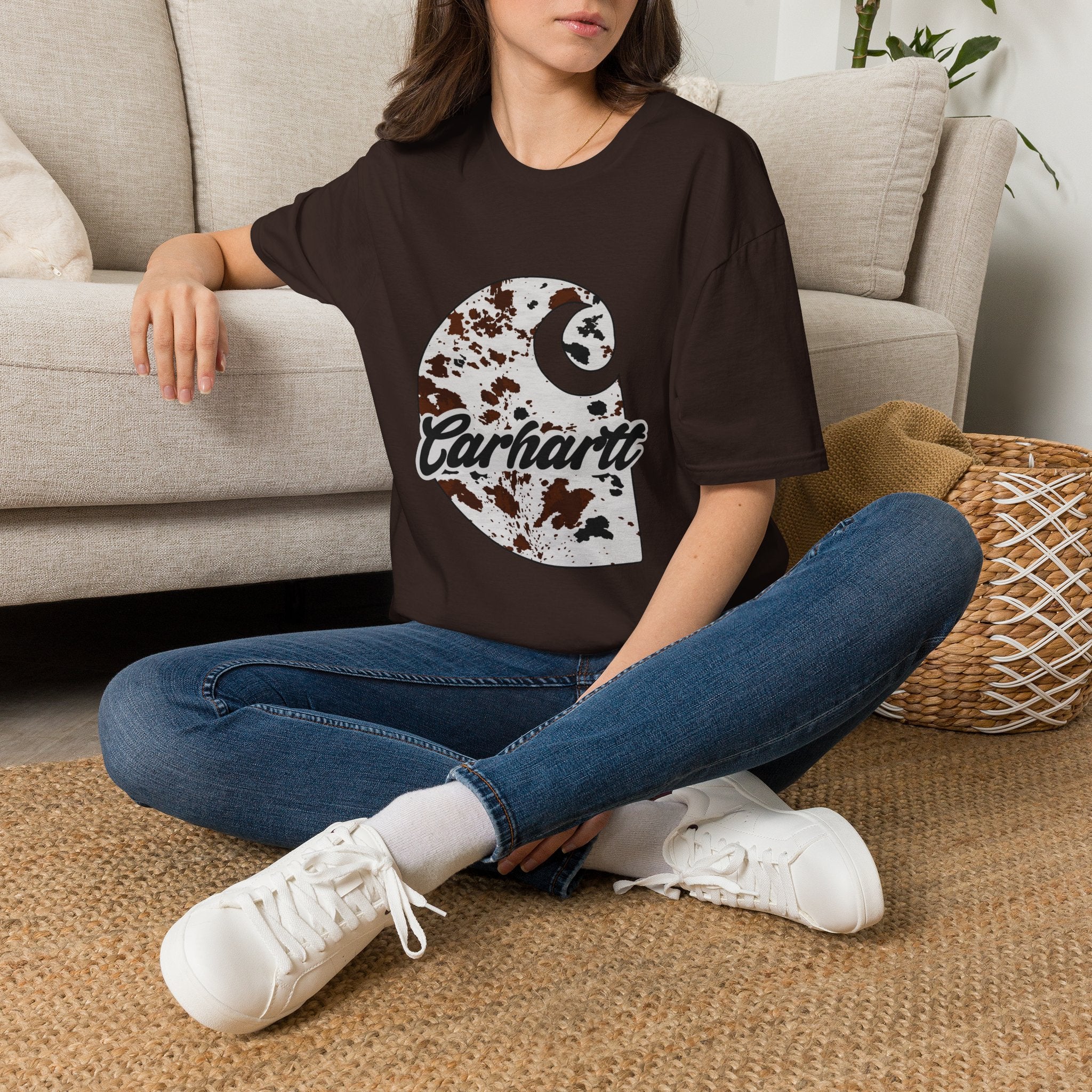 Cow Print Carhartt Logo T-Shirt