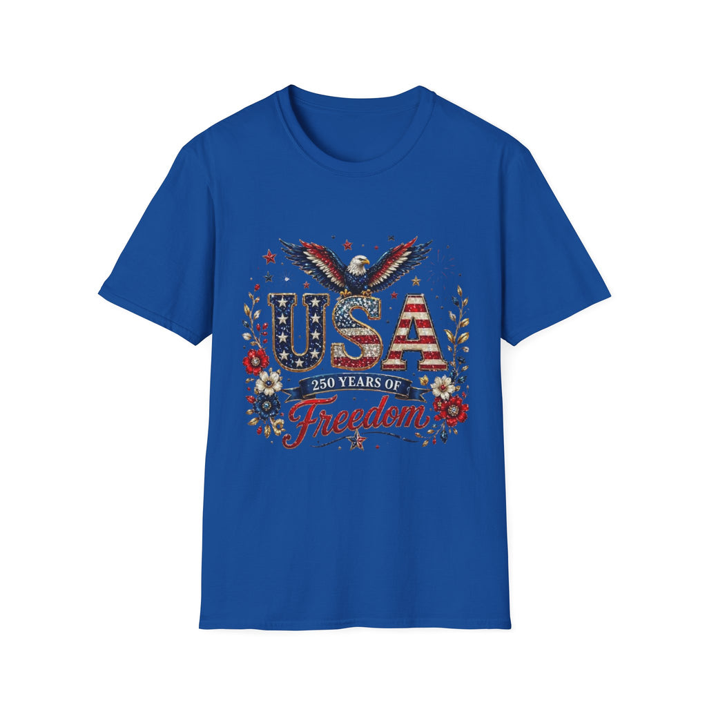 USA Freedom T-Shirt — Patriotic Eagle & American Flag Design
