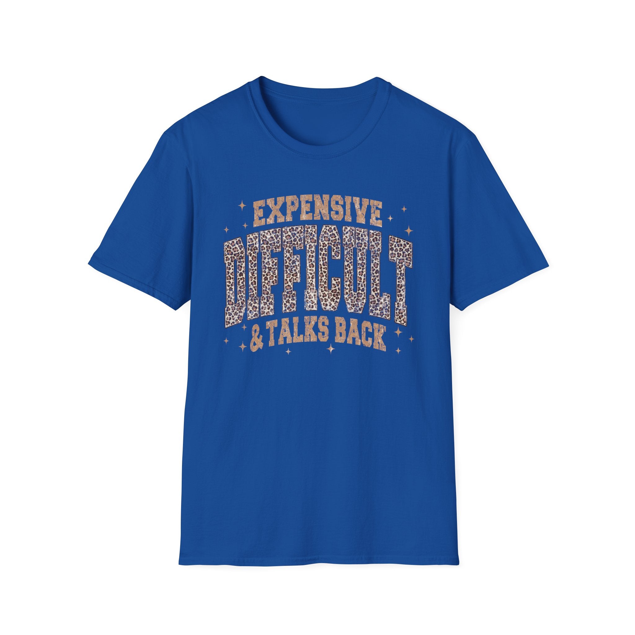Expensive & Difficult Graphic T-Shirt — Leopard Sparkle "Expensive Difficult & Talks Back"