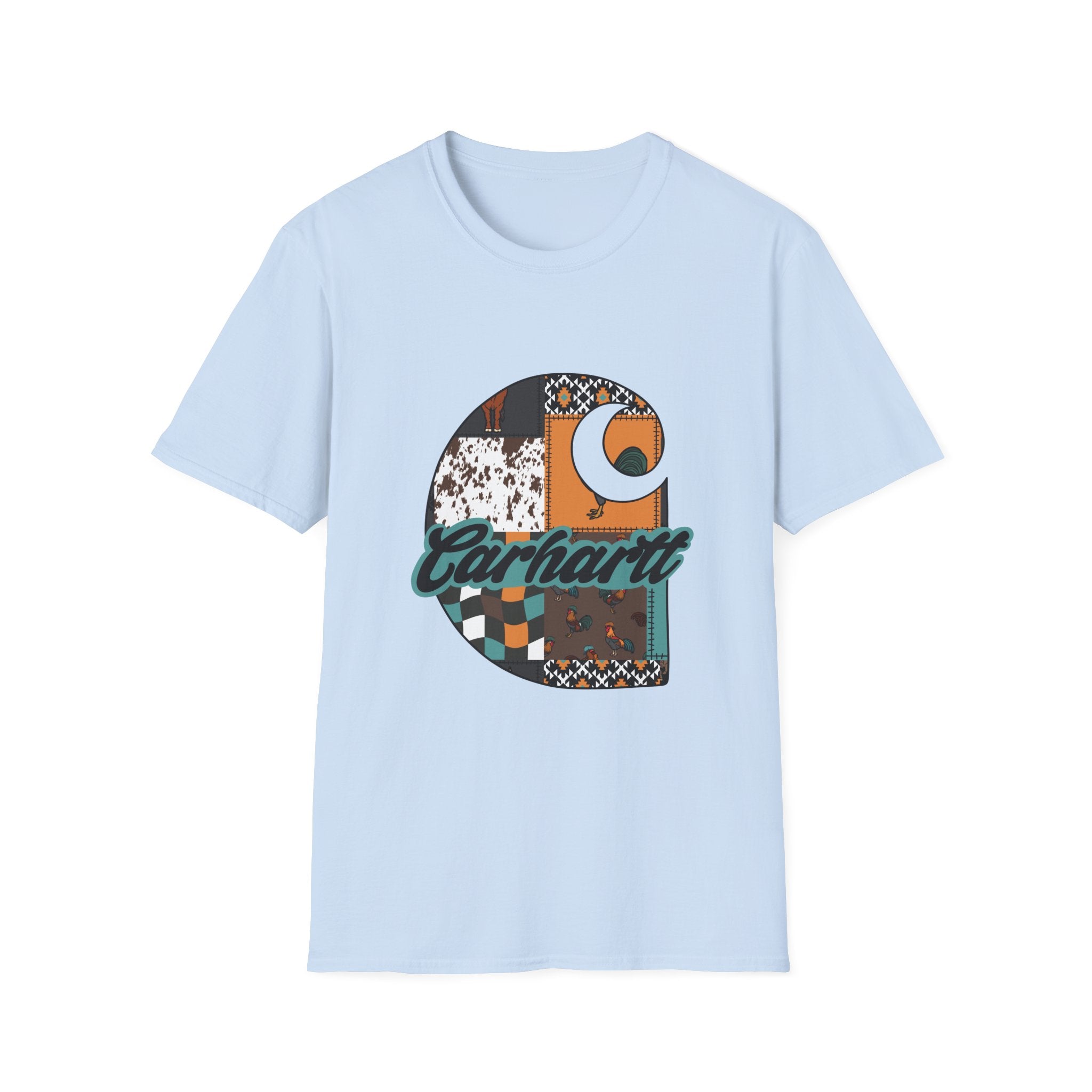 Carhartt Patchwork Logo T-Shirt — Retro Quilted Moon Graphic