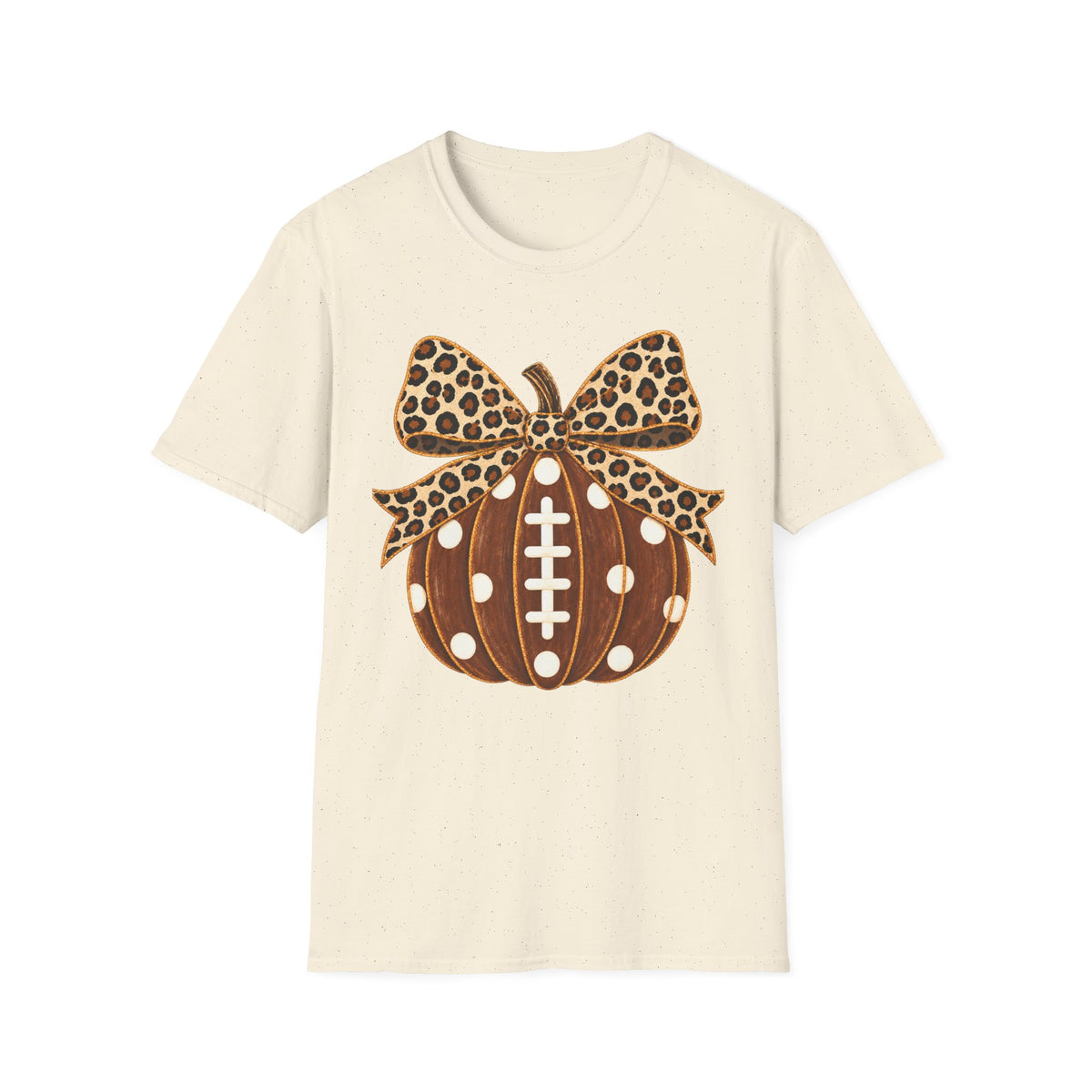 Leopard Bow Football Pumpkin T-Shirt