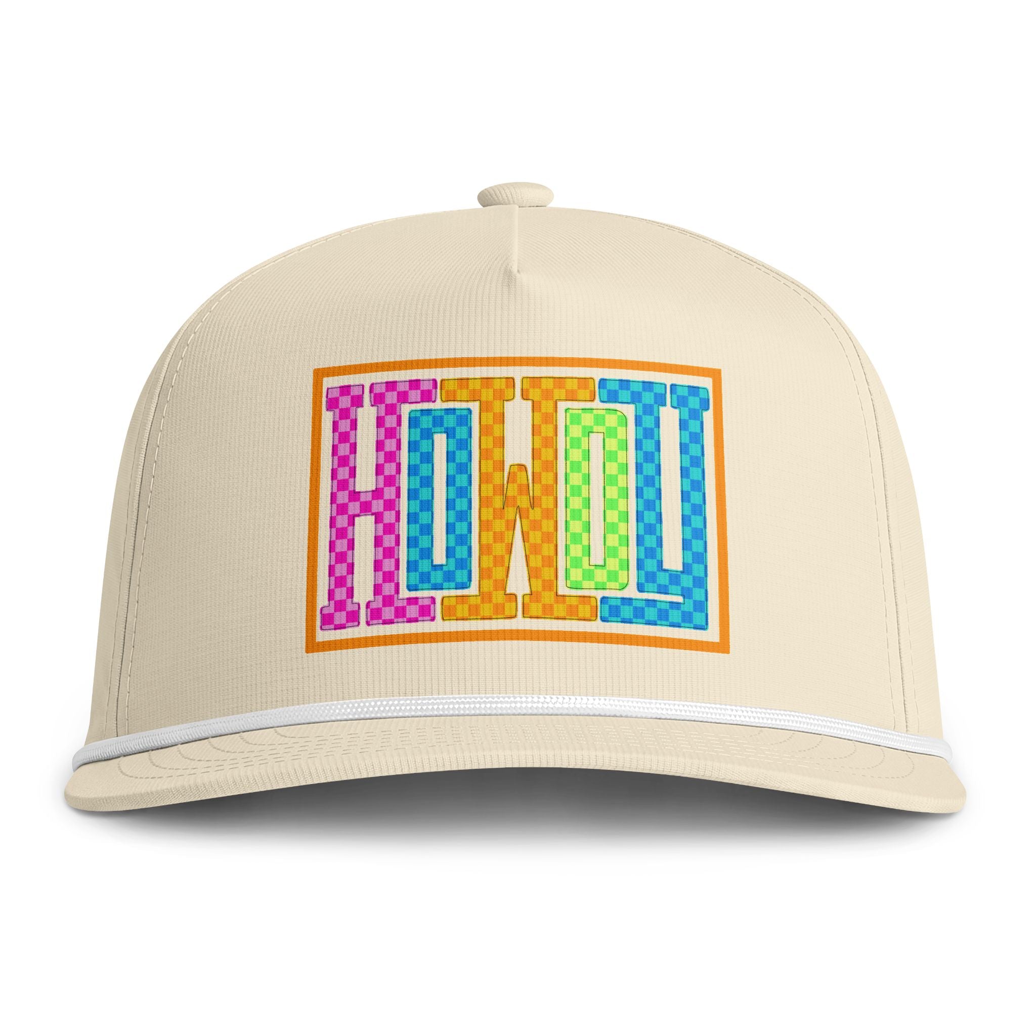 Sunwashed 'Howdy' Rope Cap — Retro Colorblock Trucker Hat