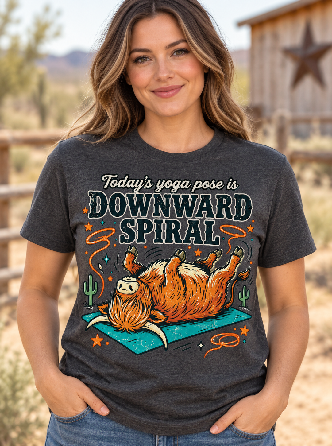 Downward Spiral hand-pressed graphic tee