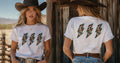Cow Print Lightning Bolt Tee