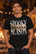 Spooky Season three-skull Halloween graphic tee