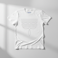 Boho rope macramé geometric tee on white Gildan Softstyle shirt