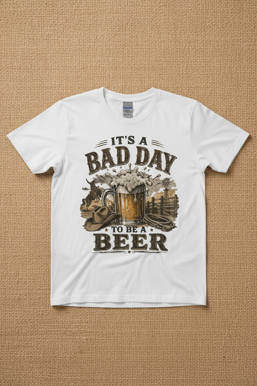 It's a Bad Day to Be a Beer Tee Mockup