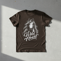 Wild Heart Horse Tee - Dark Brown